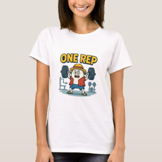 ONE REP Funny Gym Cartoon Egg Workout T-Shirt for
