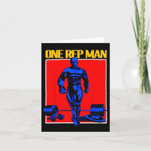 One Rep Man Weightlifting Bodybuilding Gym Workout Card