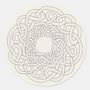 one ribbon celtic knot classic round sticker