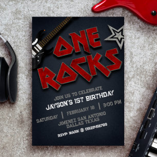 One Rocks - 1st Birthday  Invitation