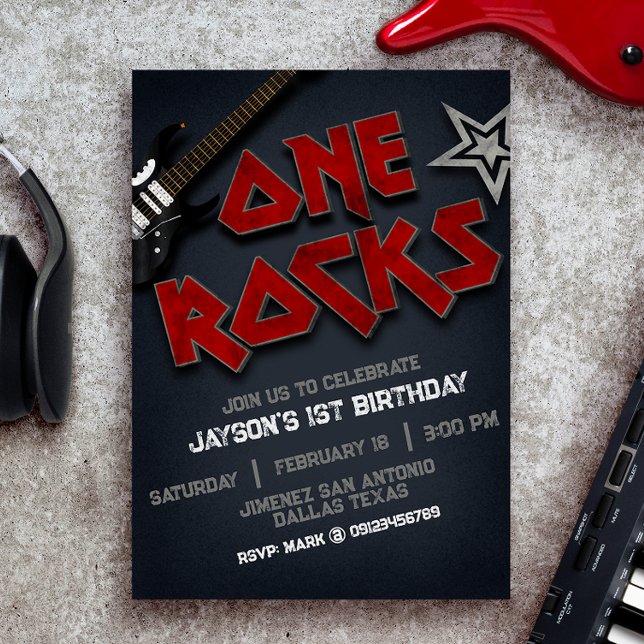 One Rocks - 1st Birthday  Invitation (Creator Uploaded)