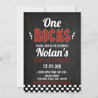 One Rocks Birthday Guitar Concert Invitation