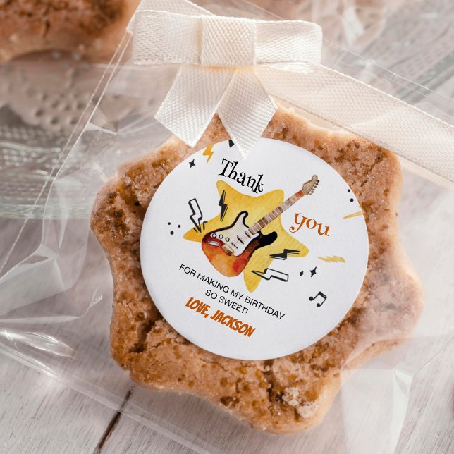 One Rocks Guitar Birthday Sticker Labels (Creator Uploaded)