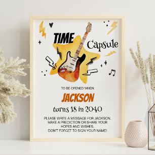 One Rocks Guitar Birthday Time Capsule Sign