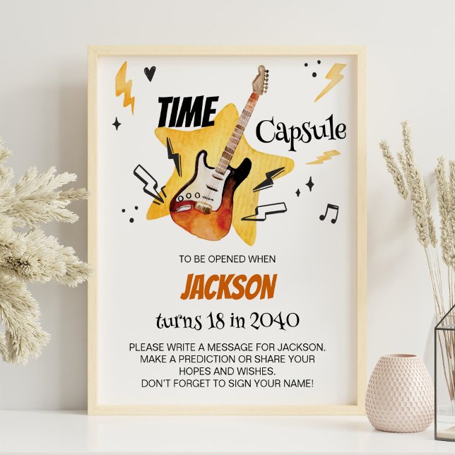 One Rocks Guitar Birthday Time Capsule Sign (Creator Uploaded)