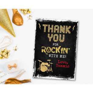 One Rocks Rockstar Birthday Thank You Card