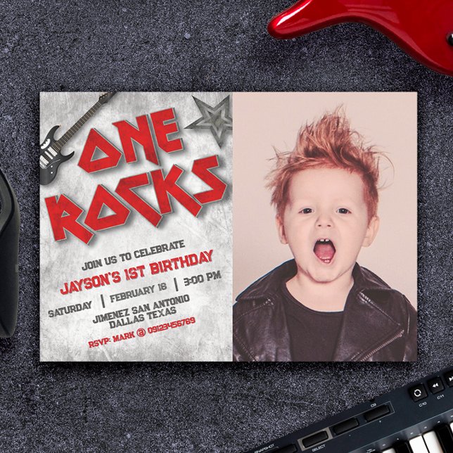 One Rocks with Photo Landscape Invitation (One Rocks with Photo Landscape Invitation)