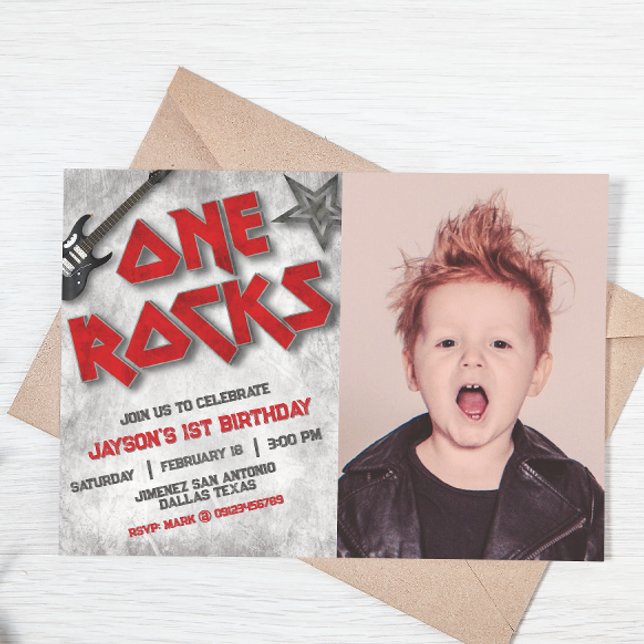 One Rocks with Photo Landscape Invitation (Creator Uploaded)