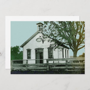 One Room School  schoolhouse vintage Play Event Invitation
