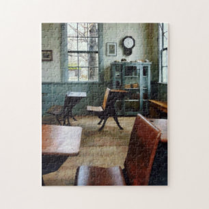 One Room Schoolhouse With Clock Jigsaw Puzzle
