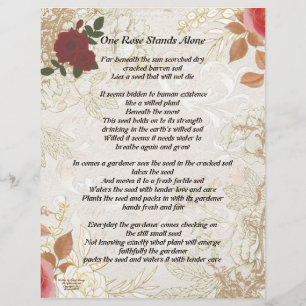 One Rose Stands Alone Vintage Personal Stationary