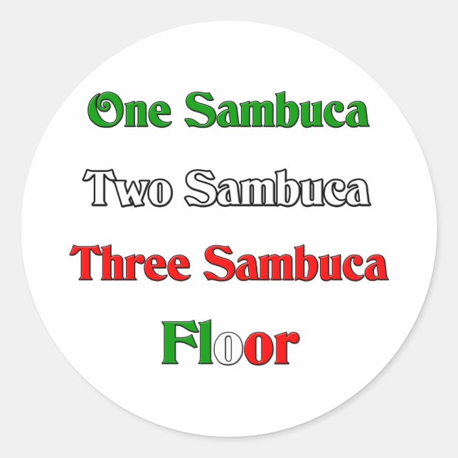 One Sambuca Classic Round Sticker (Front)