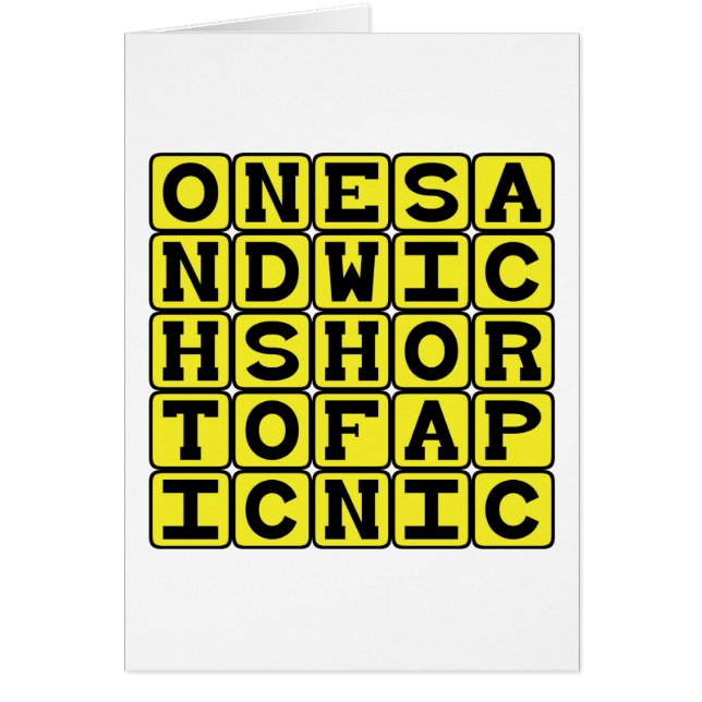 One Sandwich Short Of A Picnic, Crazy (Front)