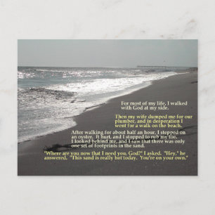 One Set of Footprints... Postcard