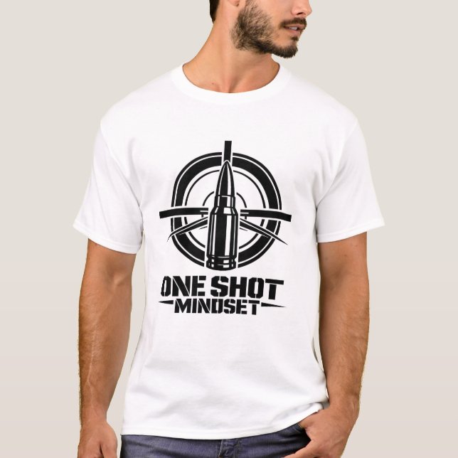 One Shot Mindset Tactical Bullet T-Shirt (Front)