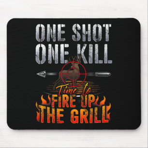One Shot One Kill Fire Grill Deer Hunting  Mouse Pad