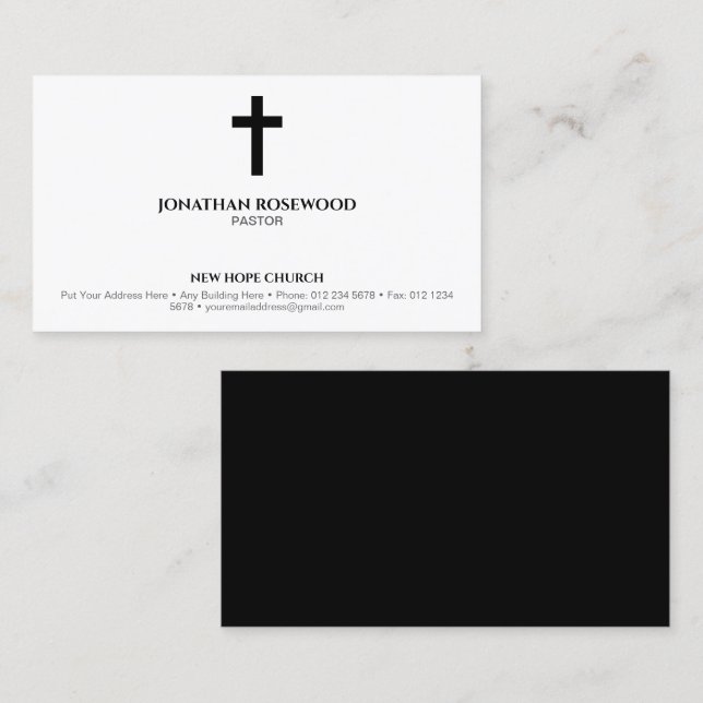 One Sided Minimalist Church | Pastor & Ministry Business Card (Front/Back)