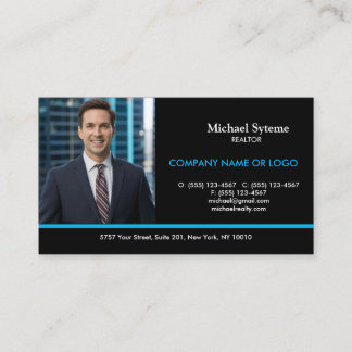 One Sided Realtors Photo Business Card