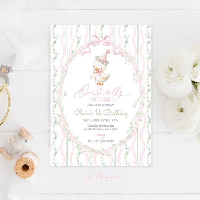 One Silly Goose 1st Birthday Invitation (Creator Uploaded)