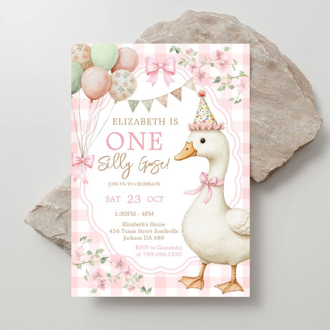 One Silly Goose 1st Birthday Invitation (Creator Uploaded)