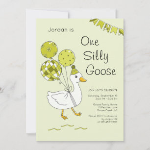 One Silly Goose 1st Birthday Invitations