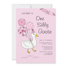 One Silly Goose 1st Birthday Invitations