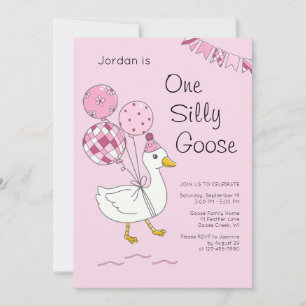 One Silly Goose 1st Birthday Invitations