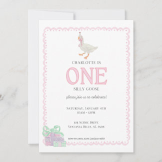 ONE Silly Goose 1st Birthday Invite