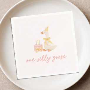 One Silly Goose 1st Birthday Napkin