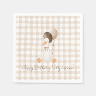 One Silly Goose 1st Birthday Napkin