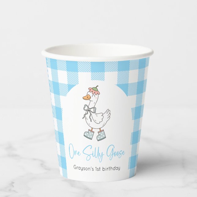 One Silly Goose 1st Birthday Paper Cups (Front)