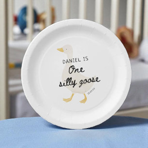 One Silly Goose 1st Birthday Party Favor Paper Plate