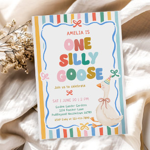 One Silly Goose 1st Birthday Party Invitation