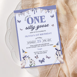 One Silly Goose 1st Birthday Party Invitation