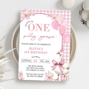 One Silly Goose 1st Birthday Party Invitation