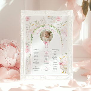 One Silly Goose 1st Birthday party photo Milestone Poster