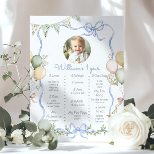 One Silly Goose 1st Birthday party photo Milestone Poster