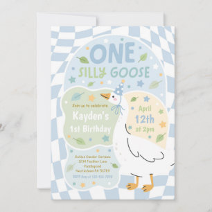 One Silly Goose 1st Birthday Party Spring Birthday Invitation
