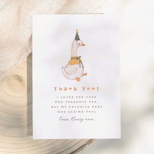 One Silly Goose 1st Birthday Party Thank You Card