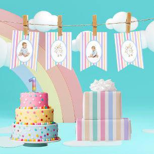 One Silly Goose 1st Birthday Photo Watercolor Bunting