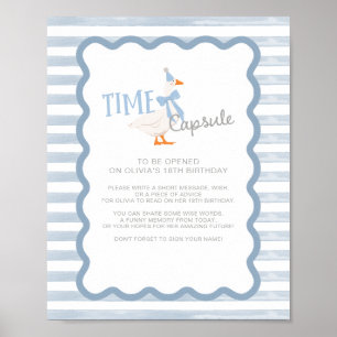 One Silly Goose 1st Birthday Time Capsule Sign