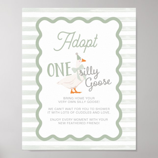 One Silly Goose Adoption Sign  (Front)