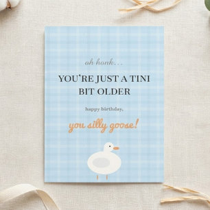 One Silly Goose Birthday Card Cute Goose Birthday
