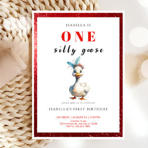 One silly goose birthday invitation