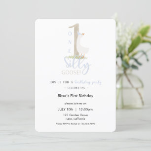 One Silly Goose Birthday Invitation 