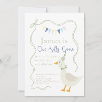 One Silly Goose Birthday Party  Invitation
