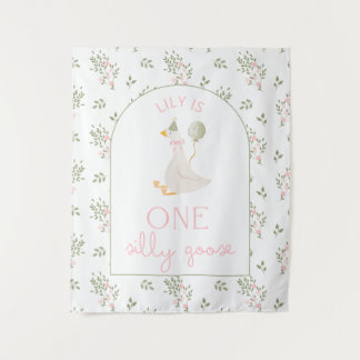 One Silly Goose Birthday Personalised Banner  Tape Tapestry