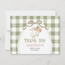 One Silly Goose Birthday Sage Gingham
