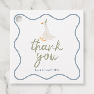 One Silly Goose blue and green Favour Tags