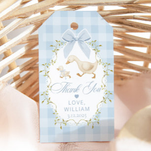 One Silly Goose Blue Gingham Thank you Gift Tags